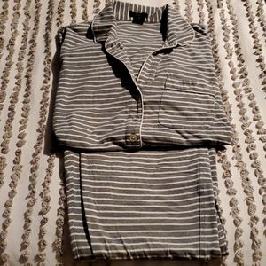 J crew gray stripe pajamas